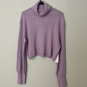 NWT Reformation Lucia pale lavender cropped turtleneck. Beautiful, Womens XL.